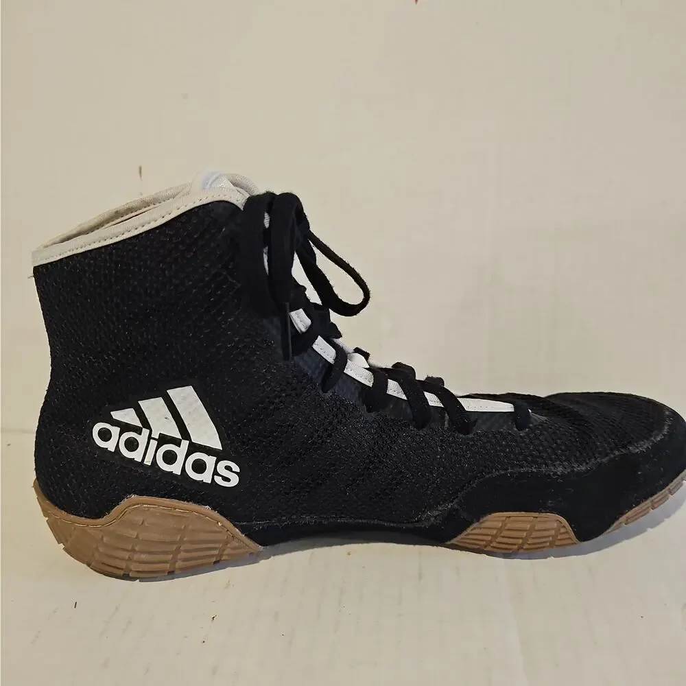 Adidas Wrestling Shoes Mens 10.5 Black High Top Sneakers Athletic Gym FZ5388